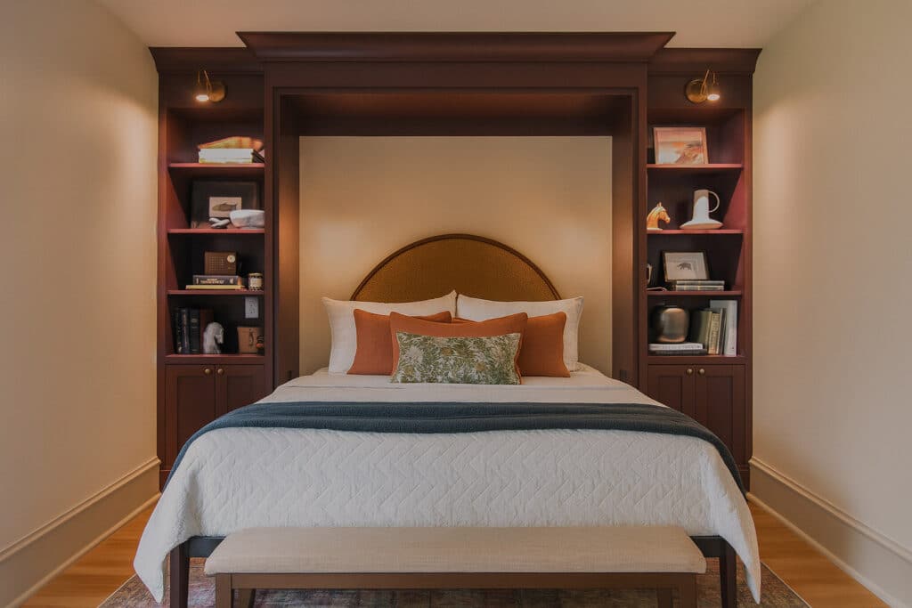 Beautiful, Custom Murphy Bed in Old Town Fort Collins 1 - Harris Timberworks Custom Murphy bed folded out in Old Town Fort Collins home, designed and built by Harris Timberworks.